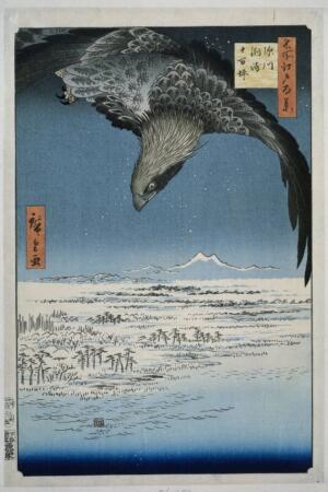 El Águila sobre la Llanura Nevada de Jumantsubo | Utagawa Hiroshige